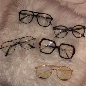 Bundle of 5 hipster non prescription glasses.